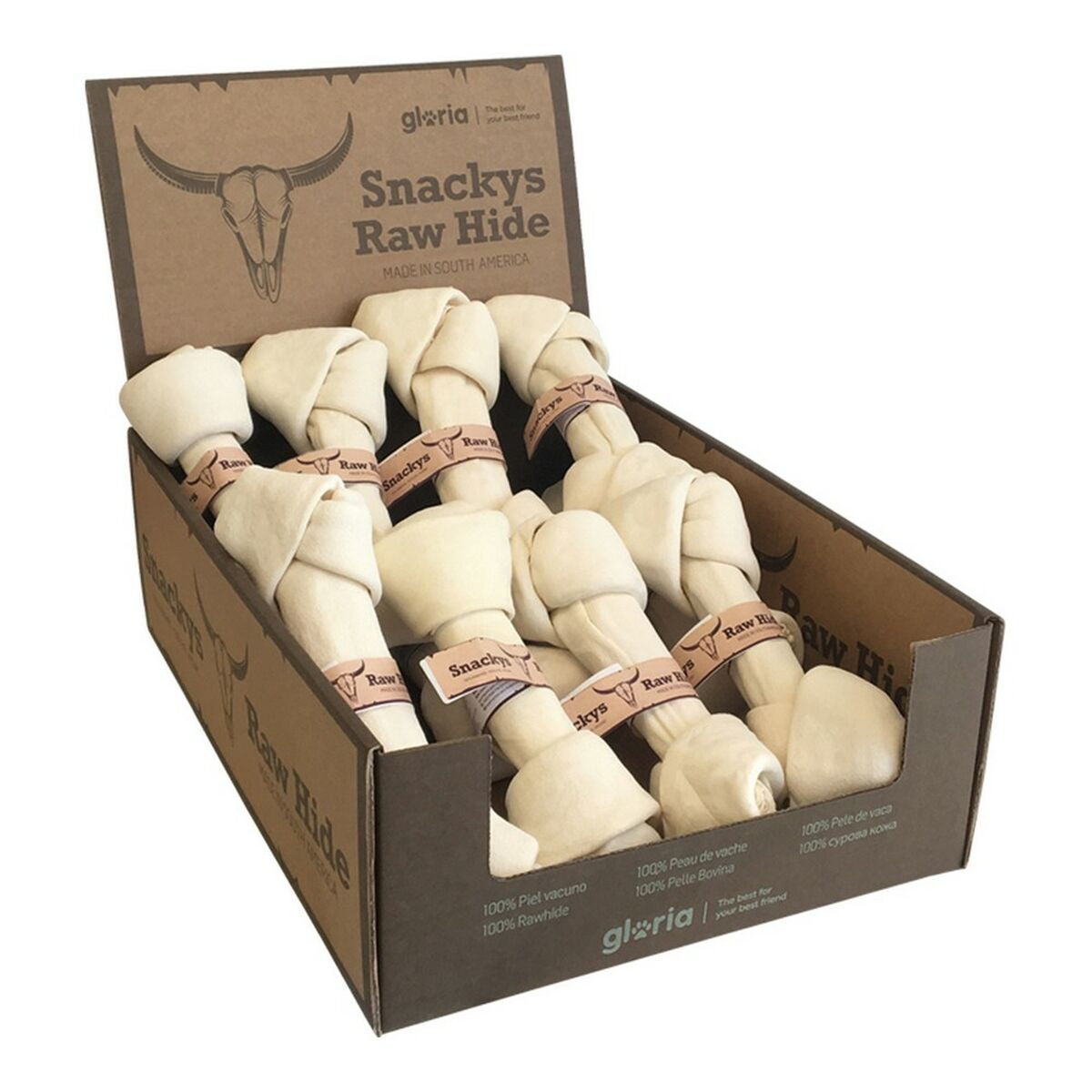 Dog Snack Gloria Rawhide Veal Chewy Knot-0